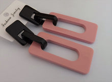 Load image into Gallery viewer, Acrylic Rectangle Large Chunky Drop Earrings (multiple colour options)