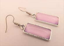 Load image into Gallery viewer, Light Purple Rectangle Dome Drop Earrings