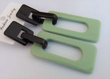 Load image into Gallery viewer, Acrylic Rectangle Large Chunky Drop Earrings (multiple colour options)