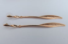 Load image into Gallery viewer, Long Rose Gold Tone Stud Drop Earrings