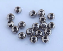 Load image into Gallery viewer, 1 Strand 4mm Metallic Silver Crystal Cut Glass Rondelle Beads - ms