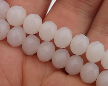 Load image into Gallery viewer, 6x8mm Milky White Crystal Cut Rondelle Beads - myl