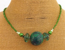 Load image into Gallery viewer, Mixed Green Chunky Kathryn Design Single Feature Bead Necklace