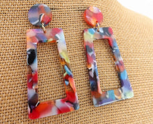 Load image into Gallery viewer, Acrylic Rectangle Drop Earrings (multiple colour options)