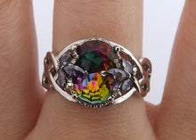 Load image into Gallery viewer, Multi Coloured & Silver Tone Costume Ring (size 11)