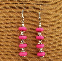 Load image into Gallery viewer, Opaque Bright Pink Bead Earrings