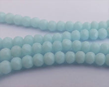 Load image into Gallery viewer, 1 Strand Opaque Light Blue 4mm Crystal Cut Glass Rondelle Beads - oplb