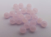 Load image into Gallery viewer, Strand Opaque Milky Pink 4mm Crystal Cut Glass Rondelle Beads - opb