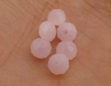 Load image into Gallery viewer, Strand Opaque Milky Pink 4mm Crystal Cut Glass Rondelle Beads - opb