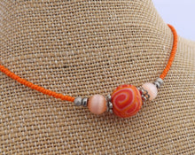 Load image into Gallery viewer, Orange Handmade Kathryn Design Bead Necklace