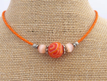 Load image into Gallery viewer, Orange Handmade Kathryn Design Bead Necklace