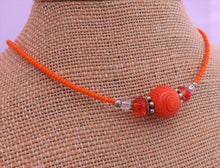 Load image into Gallery viewer, Orange Koru Kathryn Design bead necklace
