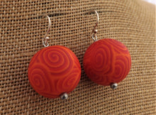 Load image into Gallery viewer, Orange Korus Kathryn Design Bead Earrings on Sterling Silver hooks