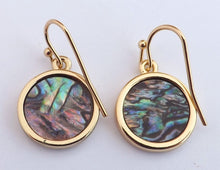 Load image into Gallery viewer, Paua & Spiral Koru Earrings (Gold or Silver Options)