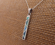 Load image into Gallery viewer, Paua & Solid Sterling Silver Rectangle Pendant Necklace