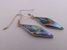 Load image into Gallery viewer, Paua & Sterling Silver Drop Earrings
