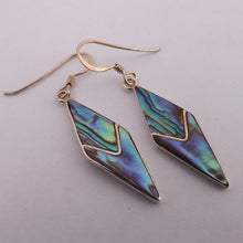 Load image into Gallery viewer, Paua & Sterling Silver Drop Earrings