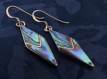 Load image into Gallery viewer, Paua & Sterling Silver Drop Earrings