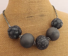Load image into Gallery viewer, Pearly Grey Korus Kathryn Design 5 Bead Chunky Necklace