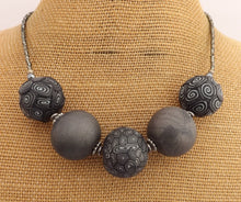 Load image into Gallery viewer, Pearly Grey Korus Kathryn Design 5 Bead Chunky Necklace