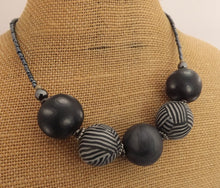 Load image into Gallery viewer, Pearly Grey & Black Kathryn Design 5 Bead Chunky Necklace