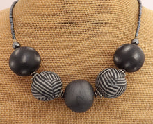 Load image into Gallery viewer, Pearly Grey & Black Kathryn Design 5 Bead Chunky Necklace