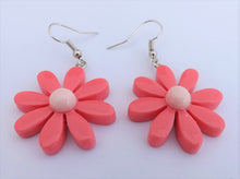 Load image into Gallery viewer, Pink Daisy Plastic Drop Earrings