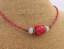 Load image into Gallery viewer, Pink Handmade Kathryn Design bead necklace