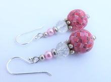 Load image into Gallery viewer, Pink Mix Handmade Kathryn Design bead earrings on Sterling Silver Hooks