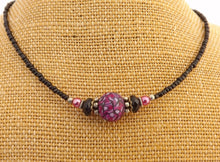 Load image into Gallery viewer, Pink & Black Handmade Kathryn Design Bead Necklace