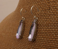 Load image into Gallery viewer, Pink & Blue Faceted Crystal Drop Earrings on Sterling Silver Hooks