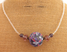 Load image into Gallery viewer, Pink, Purple & White Chunky Kathryn Design Single Feature Bead Necklace