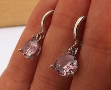 Load image into Gallery viewer, Pink & Silver Tone Round Crystal Cut Round Faceted Necklace & Earrings Set