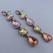 Load image into Gallery viewer, Drop Crystal Look Earrings (5x colour options)