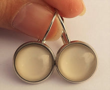 Load image into Gallery viewer, Plain Cream - Dome Earrings on Lever Back Hooks