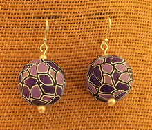 Load image into Gallery viewer, Purple Mix Chunky Handmade Kathryn Design Bead Earrings Sterling Silver Hooks