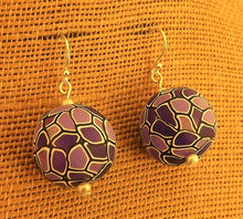 Load image into Gallery viewer, Purple Mix Chunky Handmade Kathryn Design Bead Earrings Sterling Silver Hooks