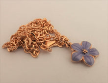 Load image into Gallery viewer, Small Flower Pendant Necklace (purple or blue)