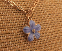 Load image into Gallery viewer, Small Flower Pendant Necklace (purple or blue)