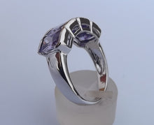 Load image into Gallery viewer, Purple & Silver Tone Bling Ring (size 6)