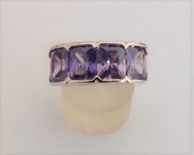 Load image into Gallery viewer, Purple & Silver Tone Bling Ring (size 6)
