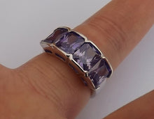 Load image into Gallery viewer, Purple & Silver Tone Bling Ring (size 6)