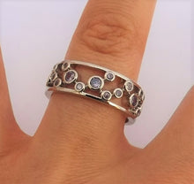 Load image into Gallery viewer, Purple & Silver Tone Ring (Size 10)