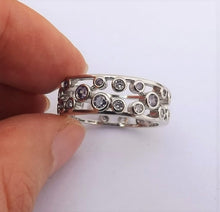 Load image into Gallery viewer, Purple & Silver Tone Ring (Size 10)