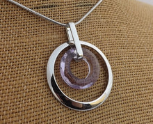Load image into Gallery viewer, Silver Tone Round Drop Pendant Necklace (4x colour options)