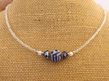 Load image into Gallery viewer, Purple & White Handmade Kathryn Design bead necklace