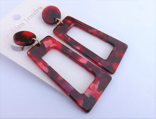 Load image into Gallery viewer, Acrylic Rectangle Drop Earrings (multiple colour options)
