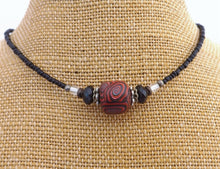 Load image into Gallery viewer, Red & Black Handmade Kathryn Design Bead Necklace