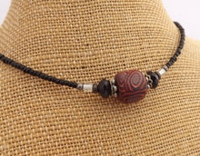 Load image into Gallery viewer, Red & Black Handmade Kathryn Design Bead Necklace