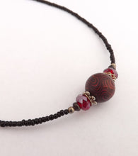 Load image into Gallery viewer, Red & Black Handmade Kathryn Design bead necklace